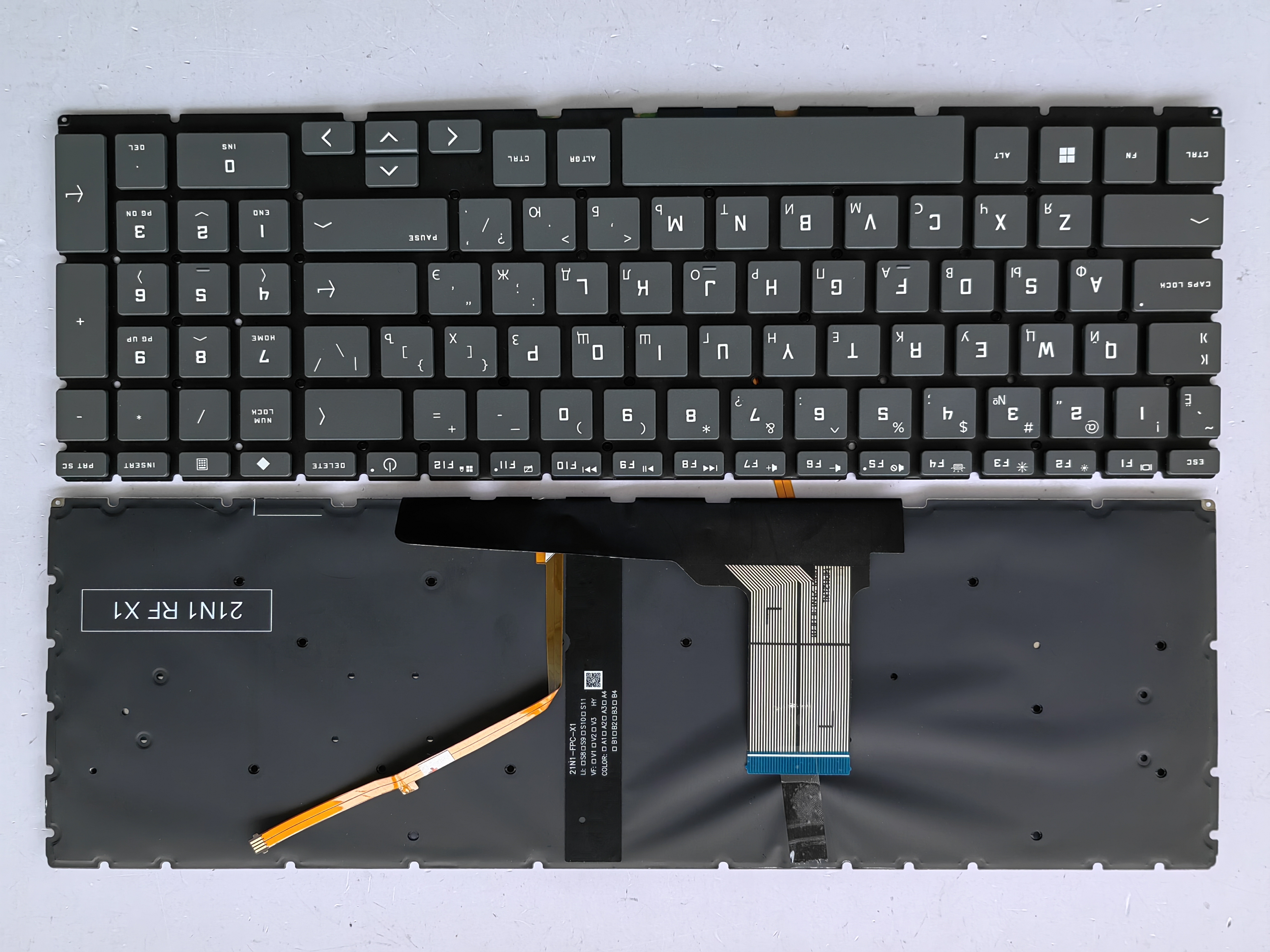 Picture of New Replacement Laptop Keyboard For HP 15-FA/16-R/16-D/16-E/16-S Grey Black Backlit (OEM) RU Layout